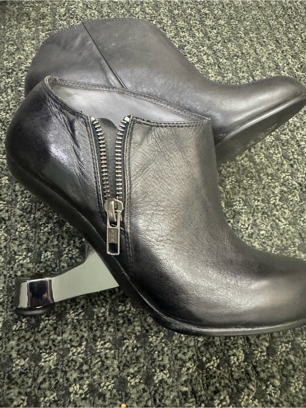 United Nude Black Leather Ankle Zip Heeled Boot - Picture 1 of 5